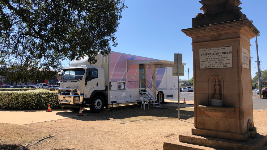 Breast screen van setup in Warwick