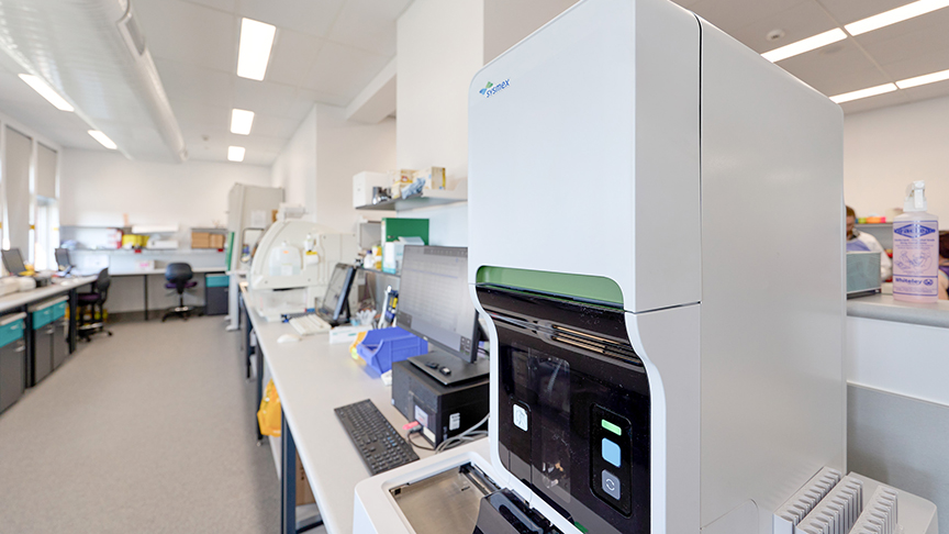 Equipment inside the new Pathology Queensland Laboratory at Warwick Hospital.